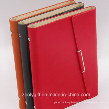 PU Leather 6 Ring Binders Planner / PU Leather Ring Binders Organizer with Card Slots and Flap Snap Closure